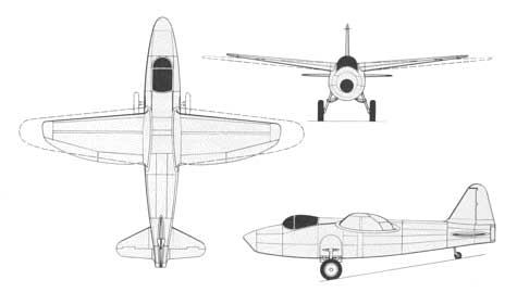 Esquema del Heinkel He 178