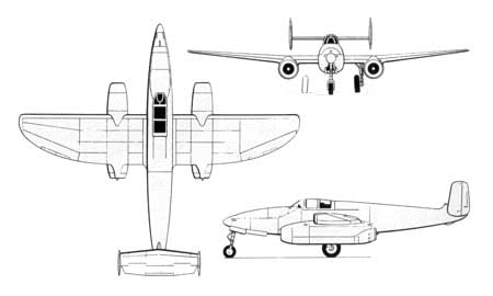 Esquema del Heinkel He 280V5